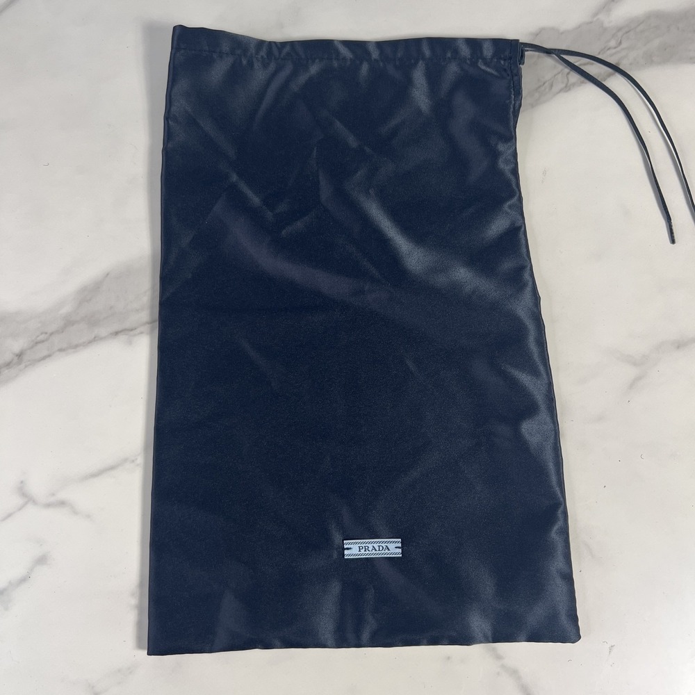 Prada Dust Bag Drawstring Satin Shoe Storage Pouch Large Authentic